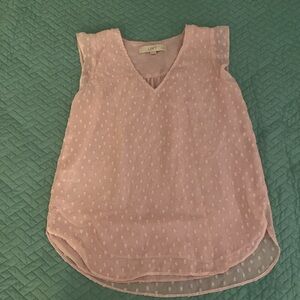 Loft XXSP pink dotted Swiss top